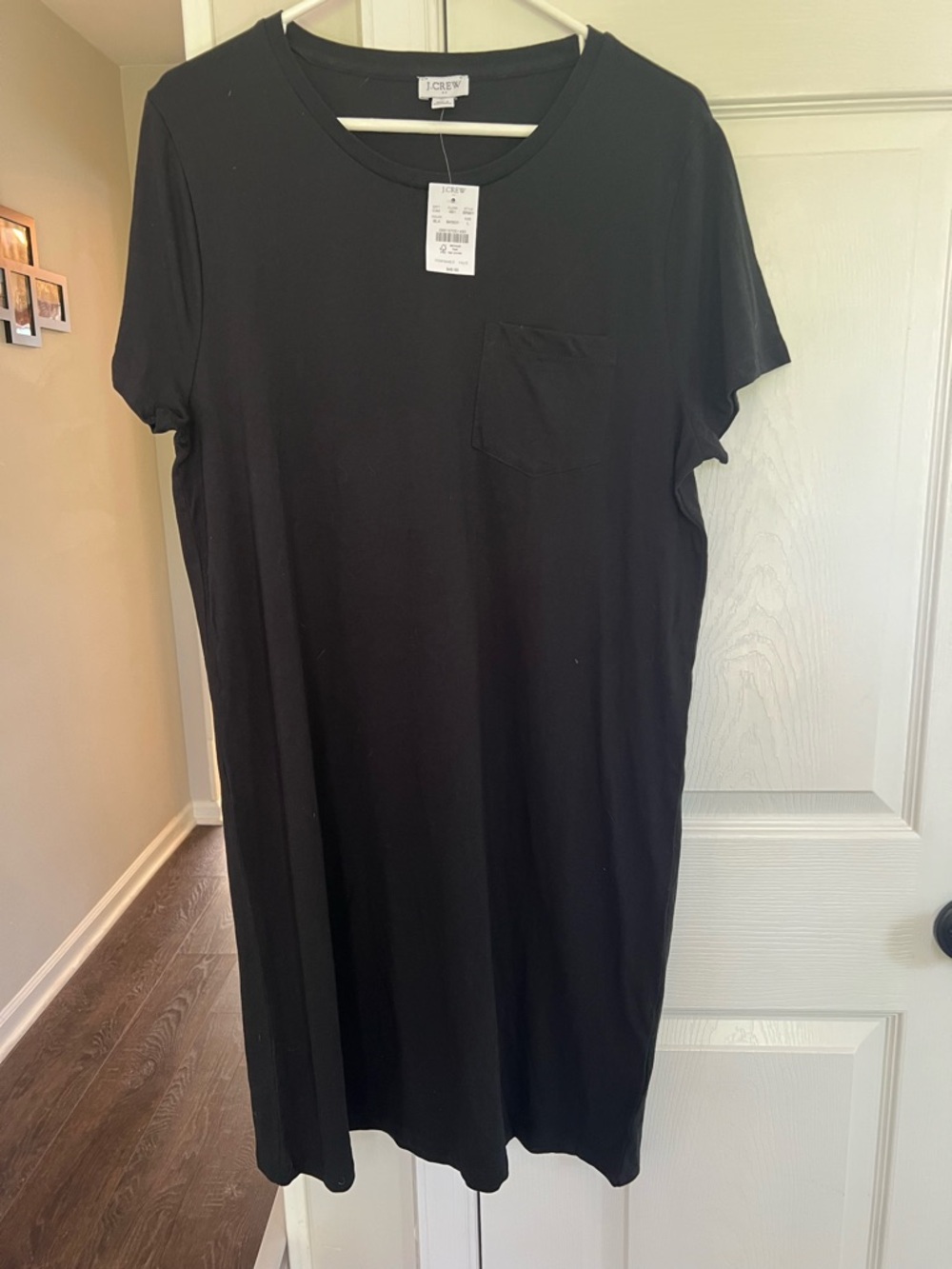 J.Crew Black Pocket T-Shirt Dress NWT Women Large